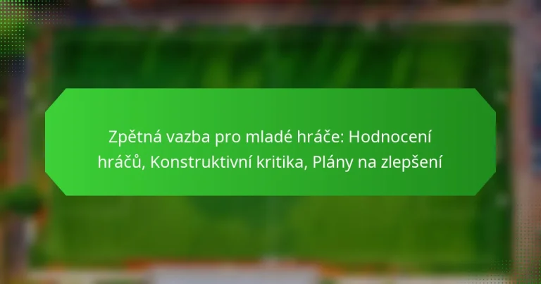 Zpětná vazba pro mladé hráče: Hodnocení hráčů, Konstruktivní kritika, Plány na zlepšení