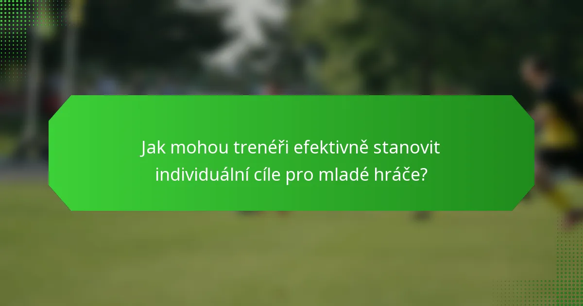 Jak mohou trenéři efektivně stanovit individuální cíle pro mladé hráče?