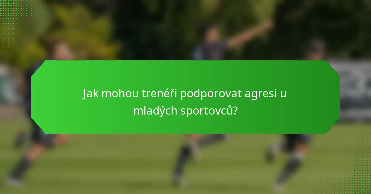 Jak mohou trenéři podporovat agresi u mladých sportovců?