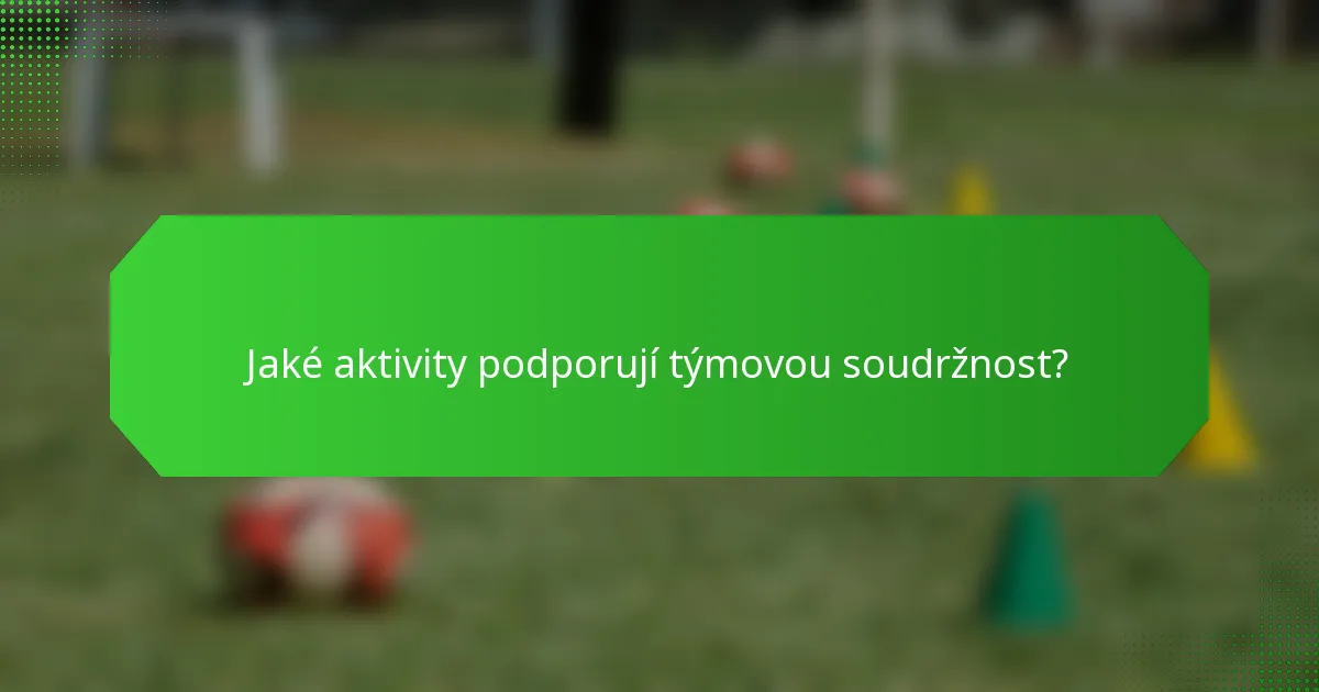 Jaké aktivity podporují týmovou soudržnost?
