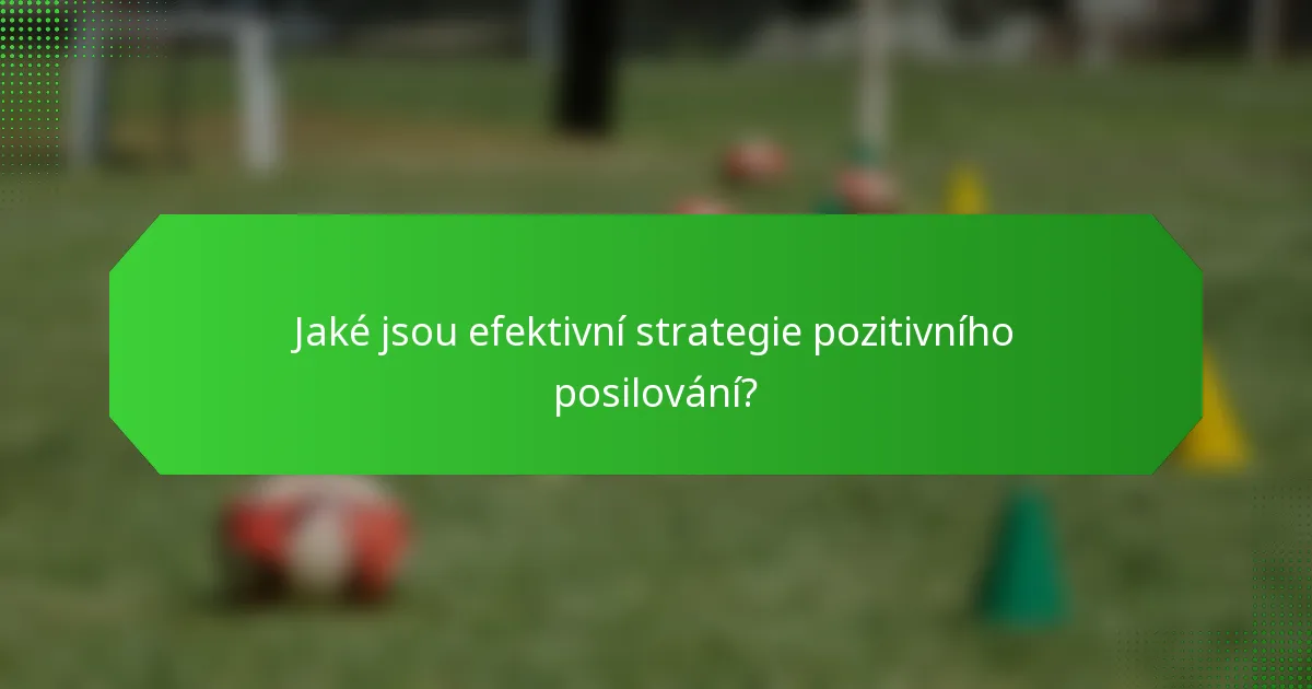 Jaké jsou efektivní strategie pozitivního posilování?