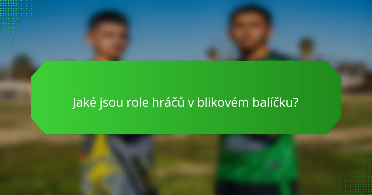 Jaké jsou role hráčů v blikovém balíčku?